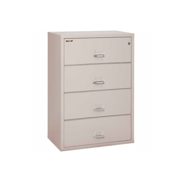 Fire King Fireking Fireproof 4 Drawer Lateral File Cabinet Letter-Legal Size 37-1/2"W x 22"D x 53"H - Lt Gray 43822CPL - main